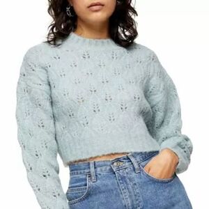 Topshop Chunky Knit Cropped sweater‎ Azul Blue